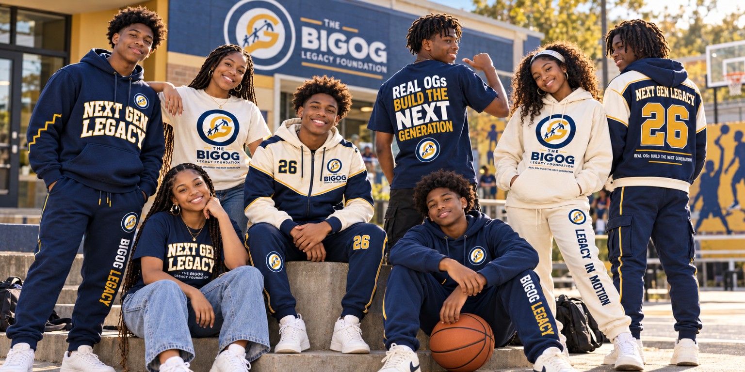 Young people modeling concept Next Gen OG apparel.