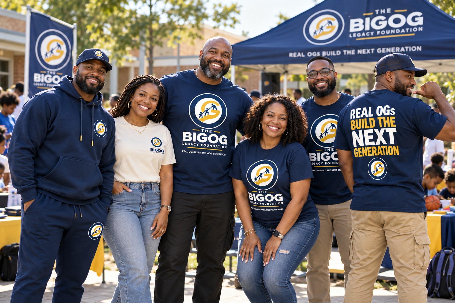 Concept image of a branded BigOG community volunteer team.